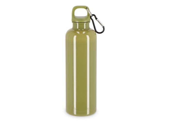 Gourde recyclée 750 ml à personnaliser avec mousqueton Nina Vert olive